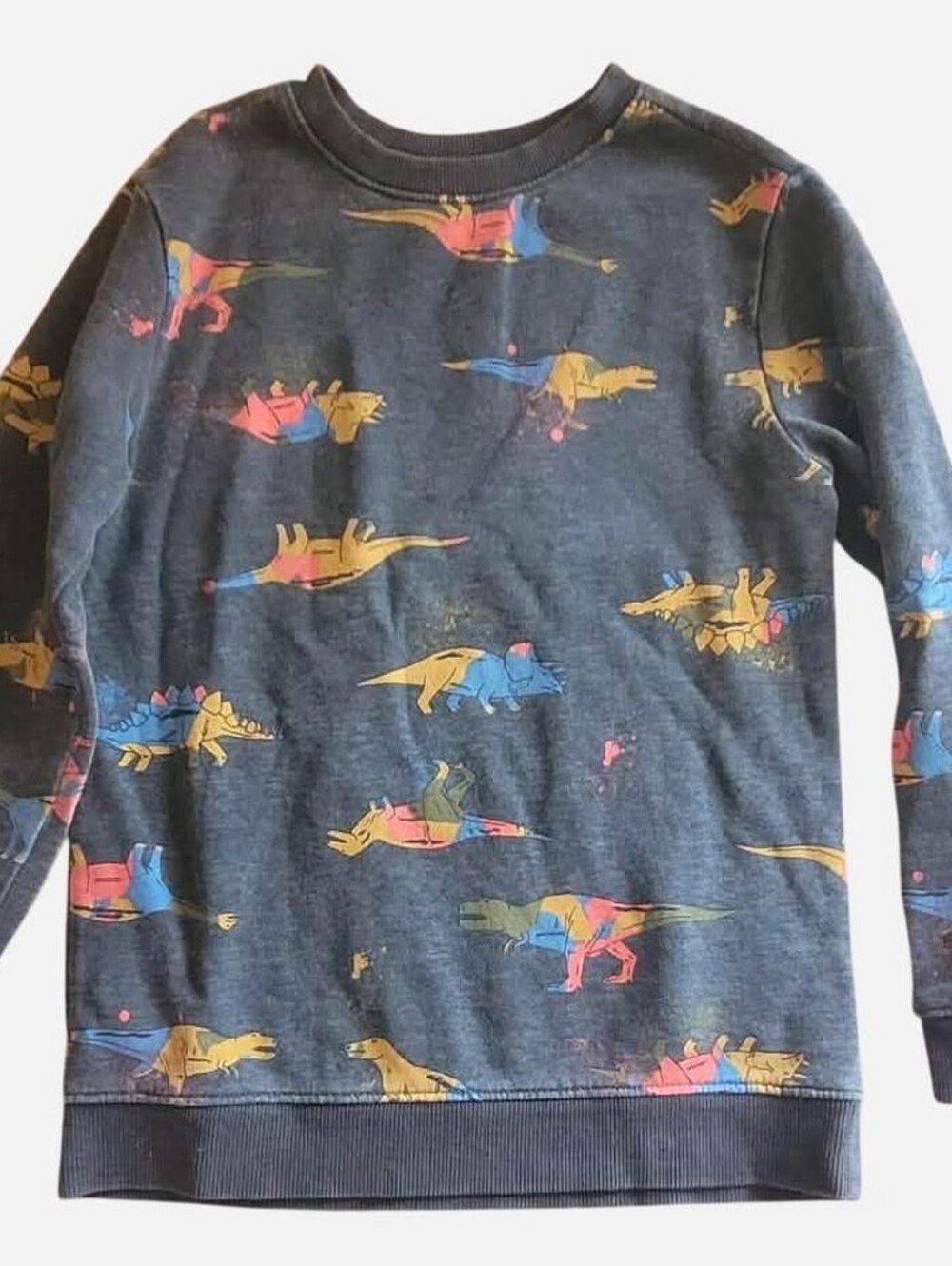 Cat & Jack Gray Dinosaur Pullover Sweatshirt with Multicolor Prints 🦖